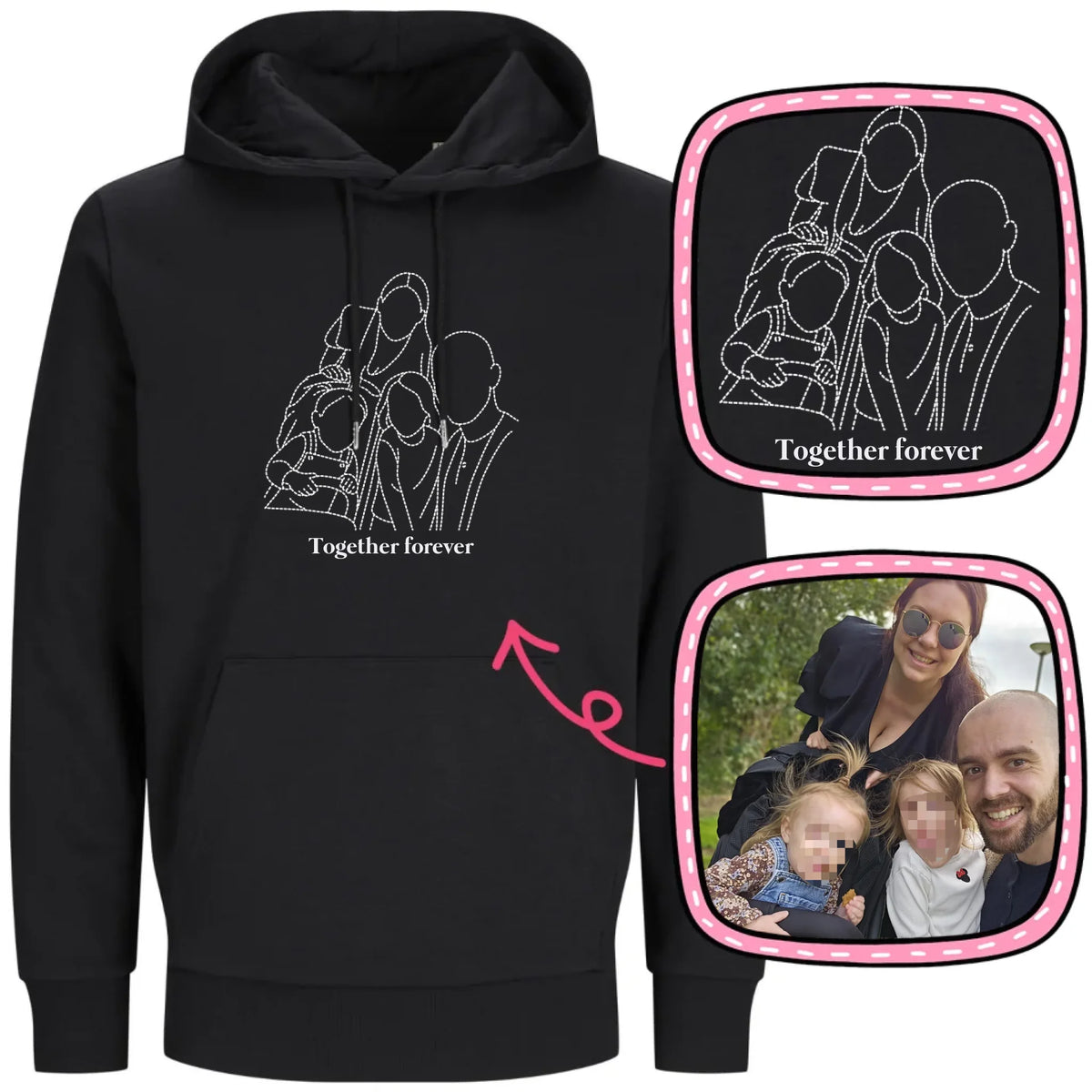 Personalisierte Line-art Stickerei