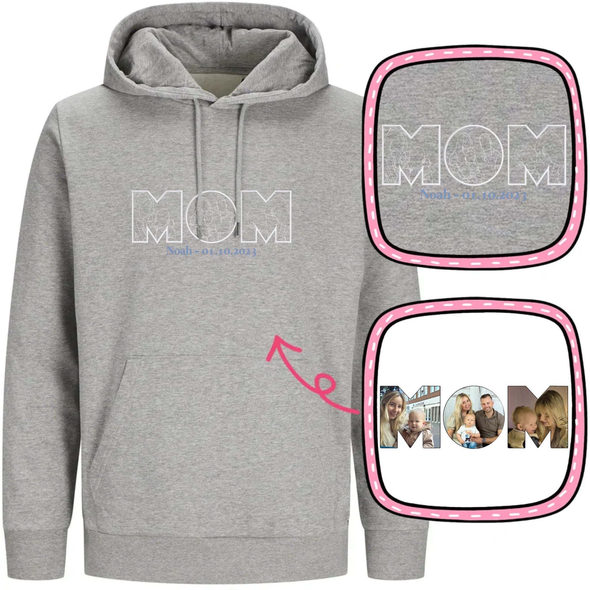 Hoodie-DoublePreview Gray